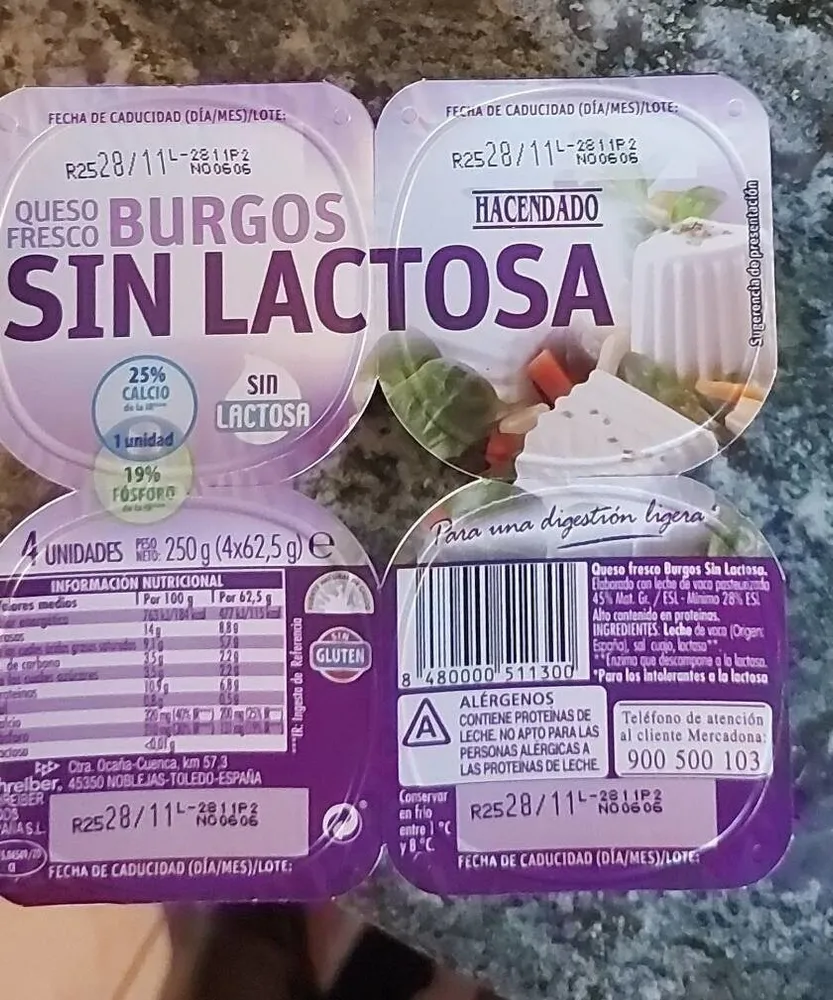 Burgos sin lactosa