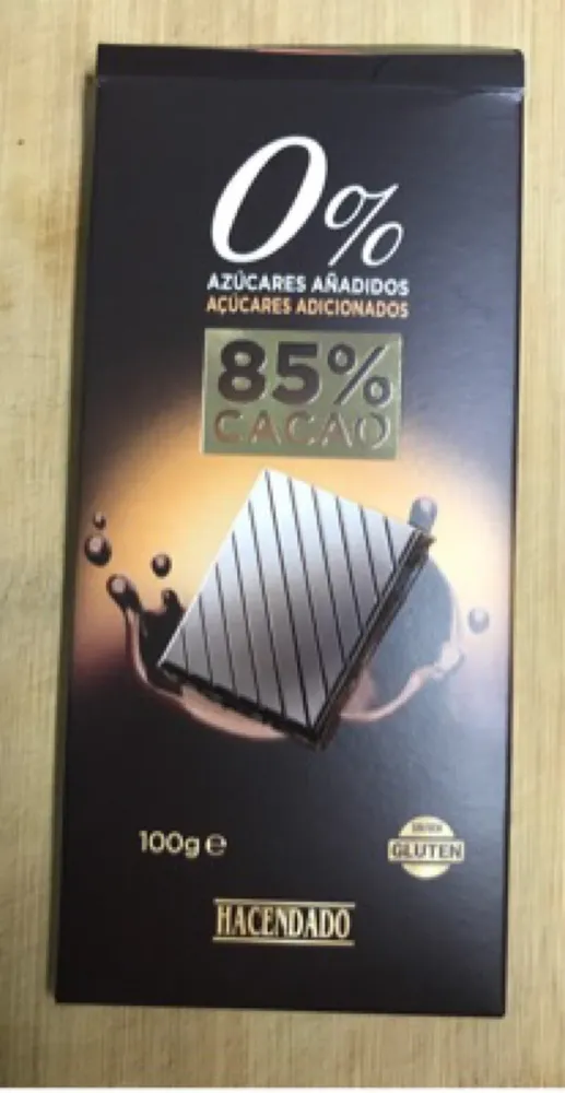 85% Cacao 0% azúcares añadidos