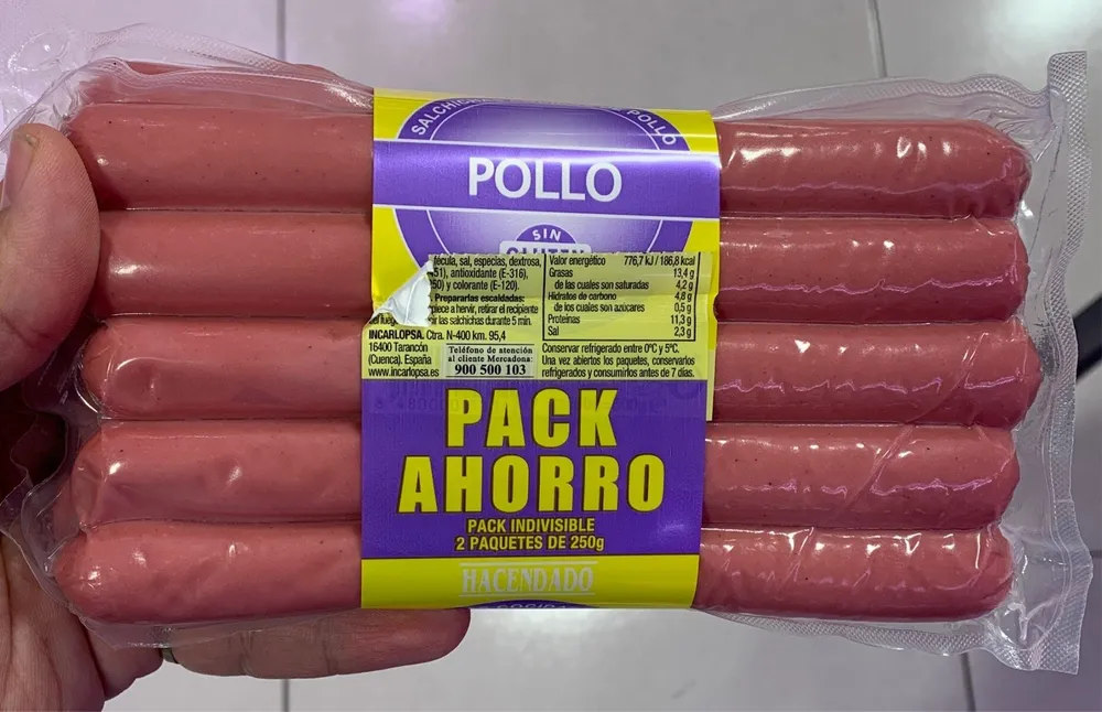 Salchichas de pollo