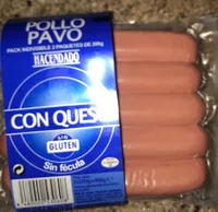 Salchichas de pollo y pavo con queso