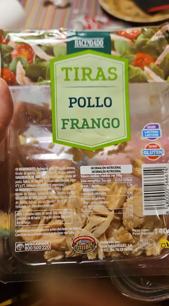 tiras pollo