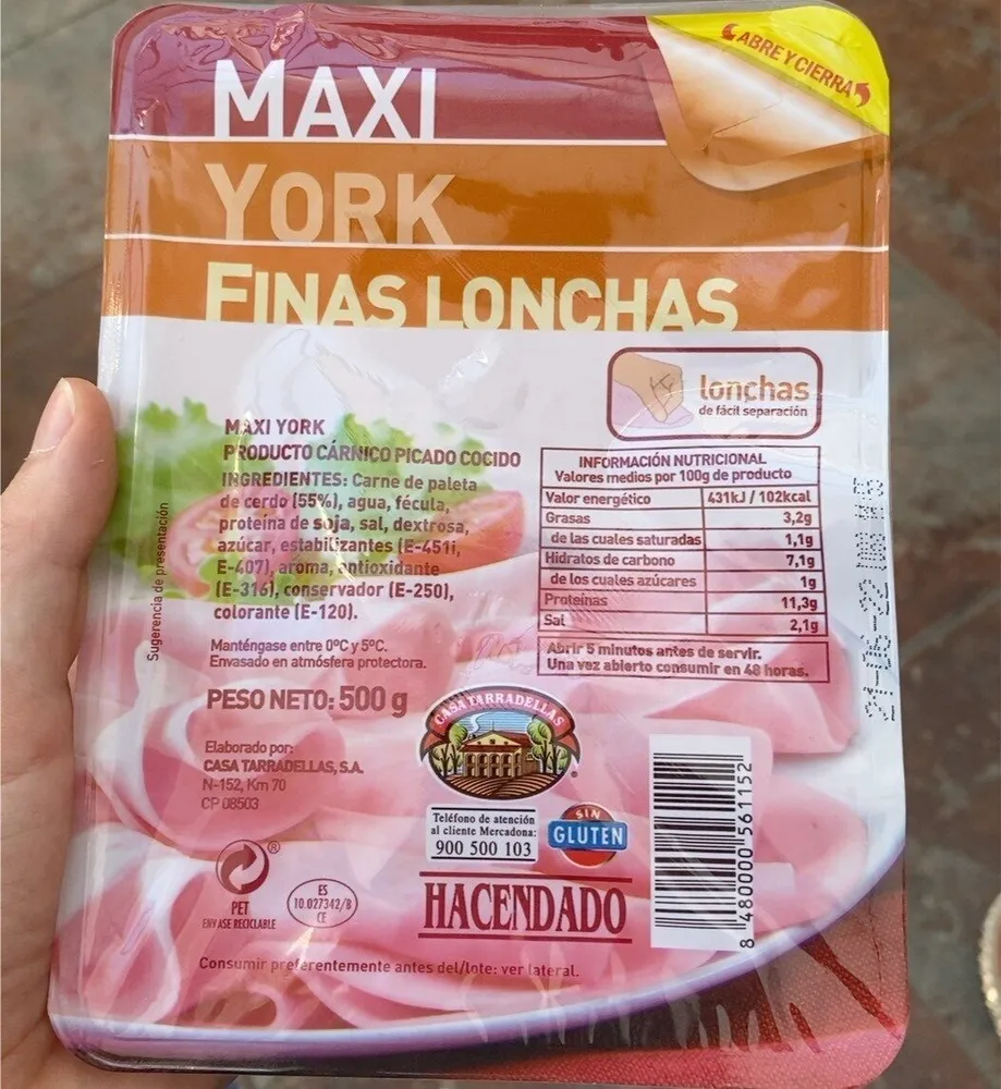 Maxi york finas lonchas