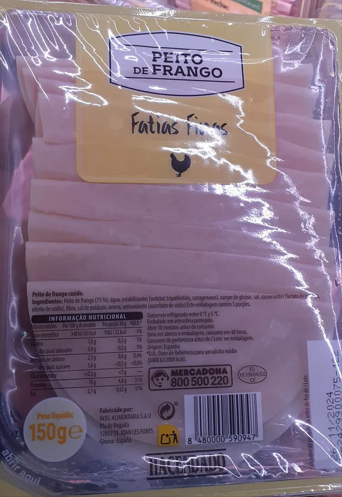 Fatias Finas Peito De Frango