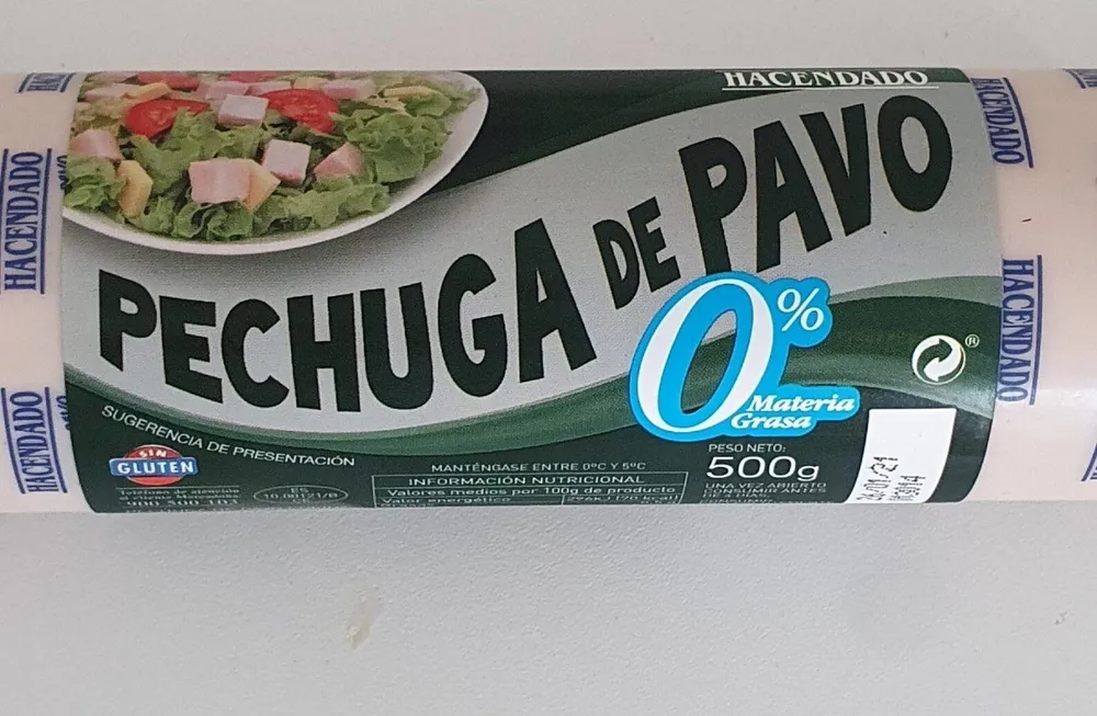 Pechuga de pavo cocida 0%