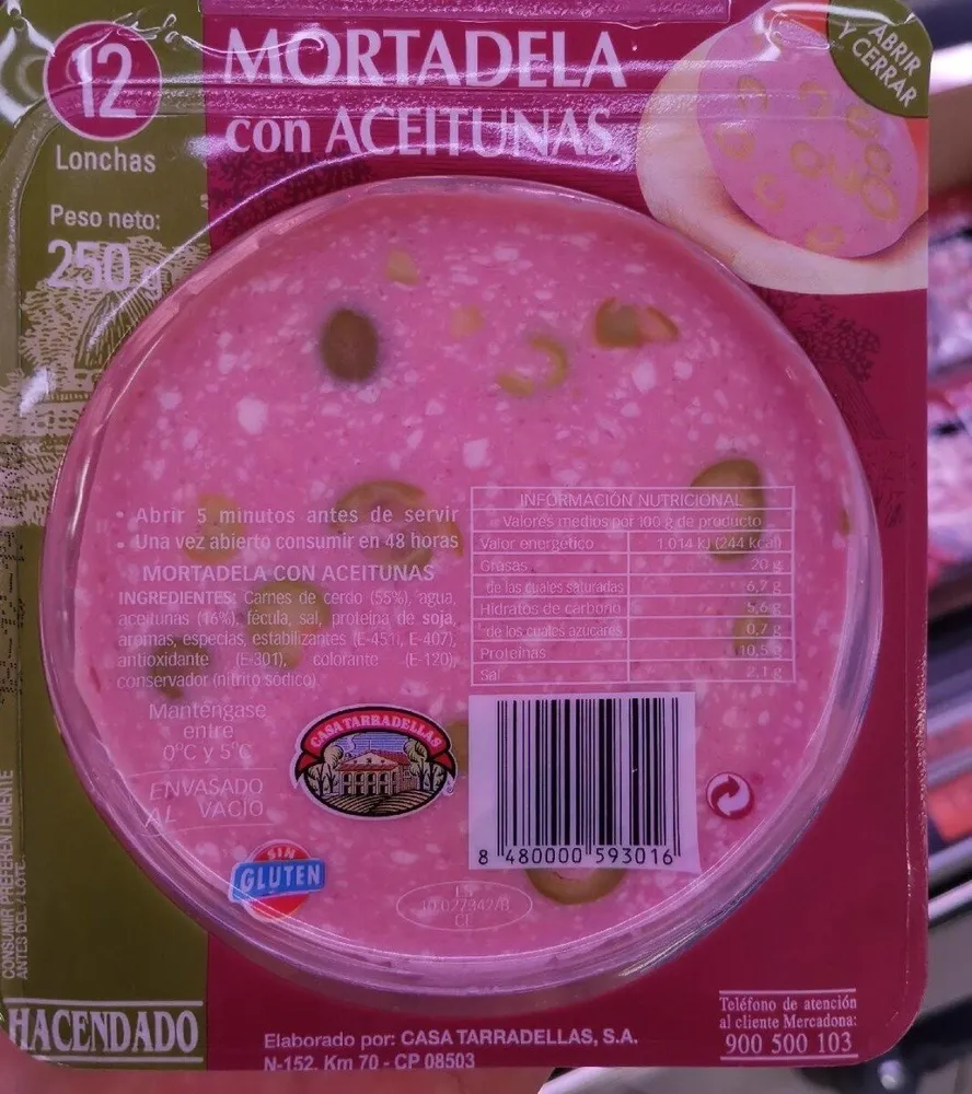 Mortadella con aceitunas