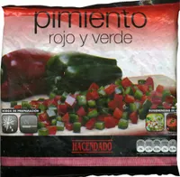 Pimientos rojos y verdes congelados