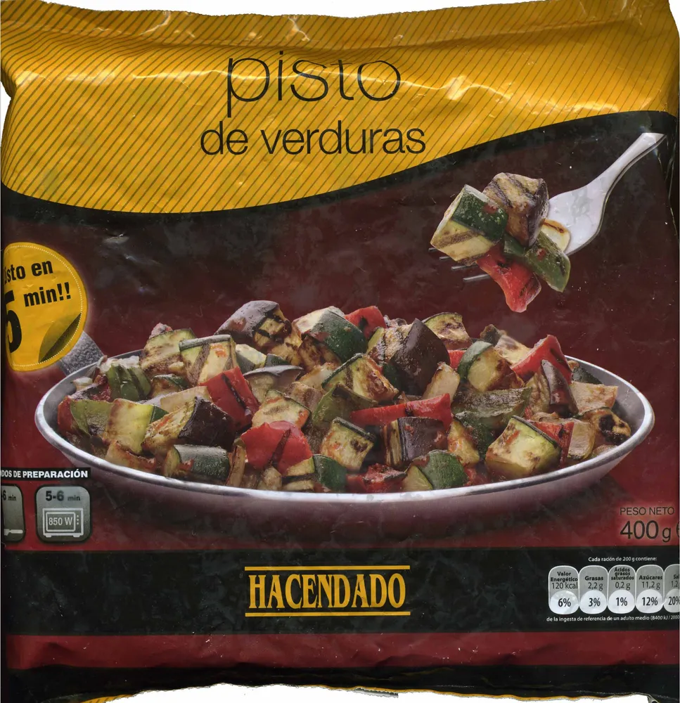 Pisto de verduras congelado