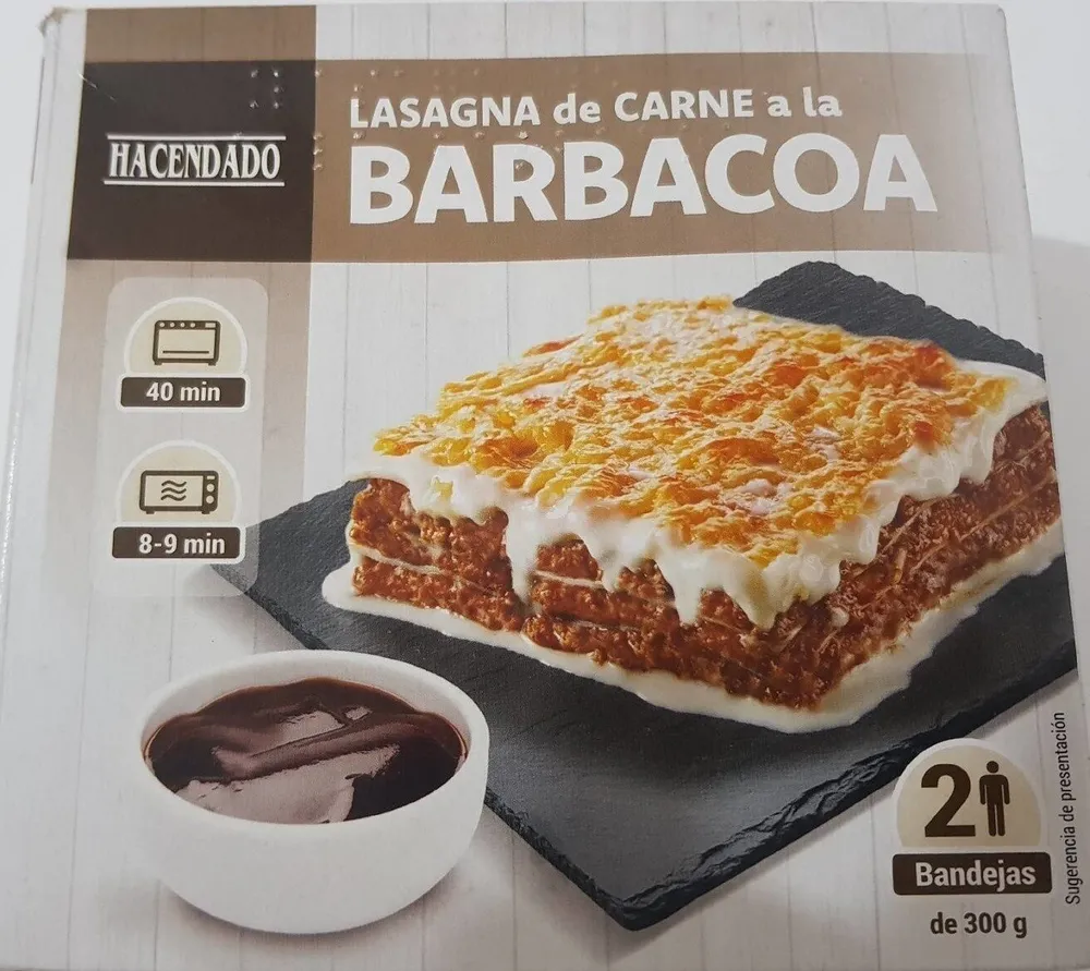Lasaña de carne a la barbacoa