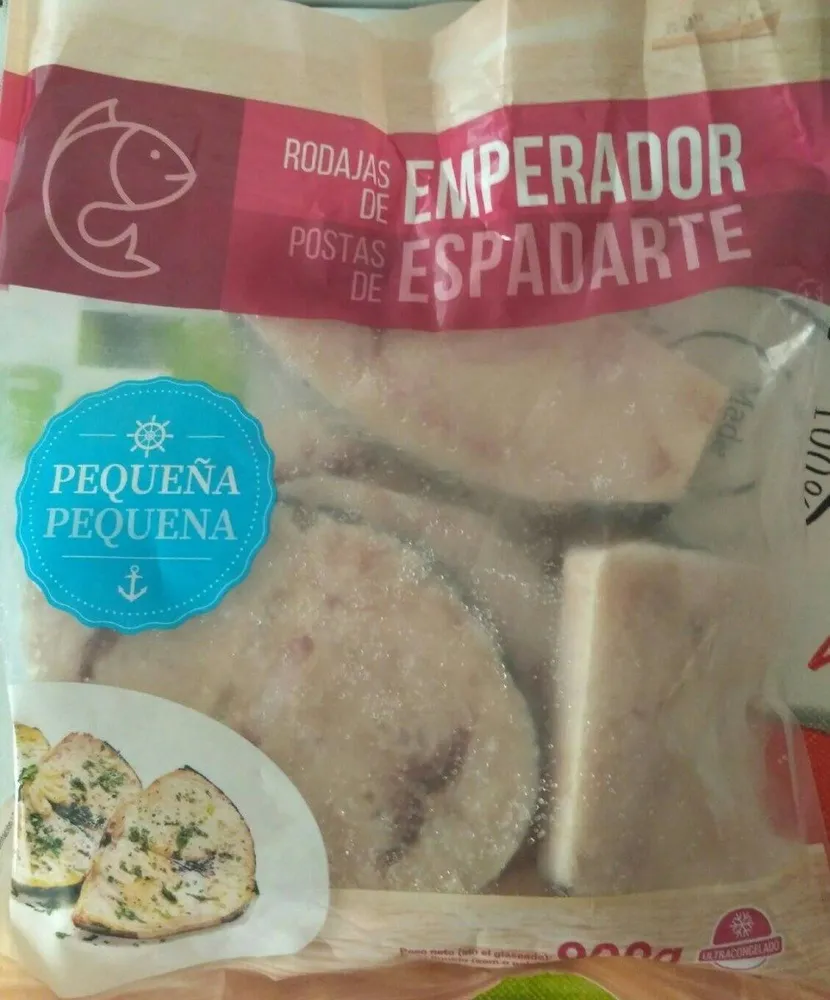 Rodajas de emperador congeladas