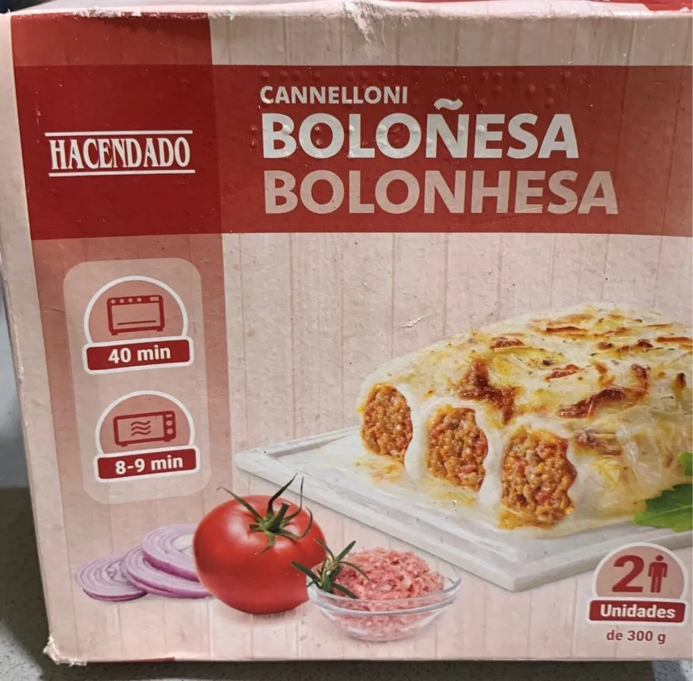 Cannelloni boloñesa