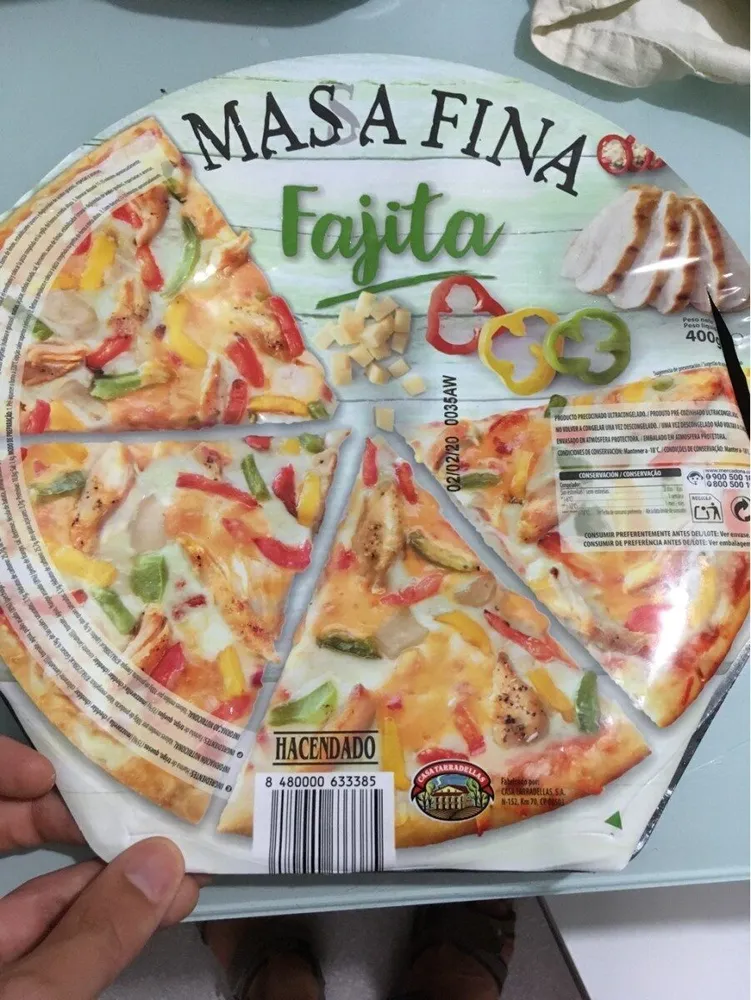 Pizza masa fina fajita