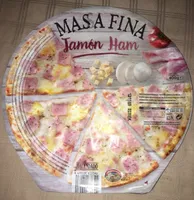 Pizza jamón masa fina