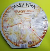 Pizza masa fina 4 quesos