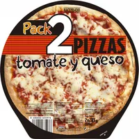 2 pizzas tomate y queso