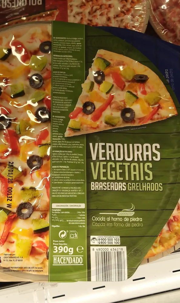 Pizza verduras braseadas