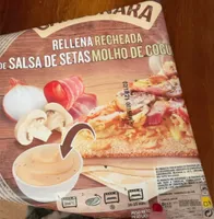 Pizza Carbonara rellena de salsa de setas