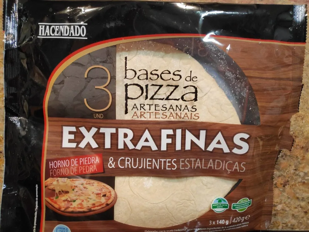 3 bases de pizza extrafinas