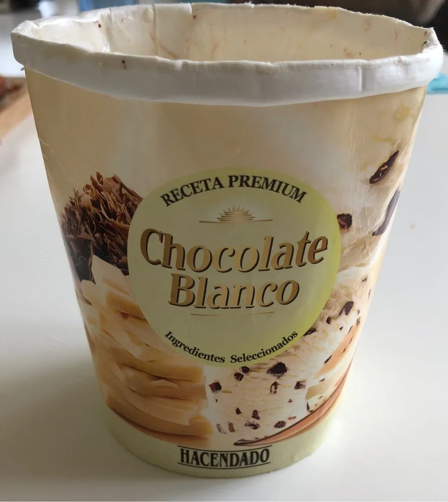 Helado de chocolate blanco
