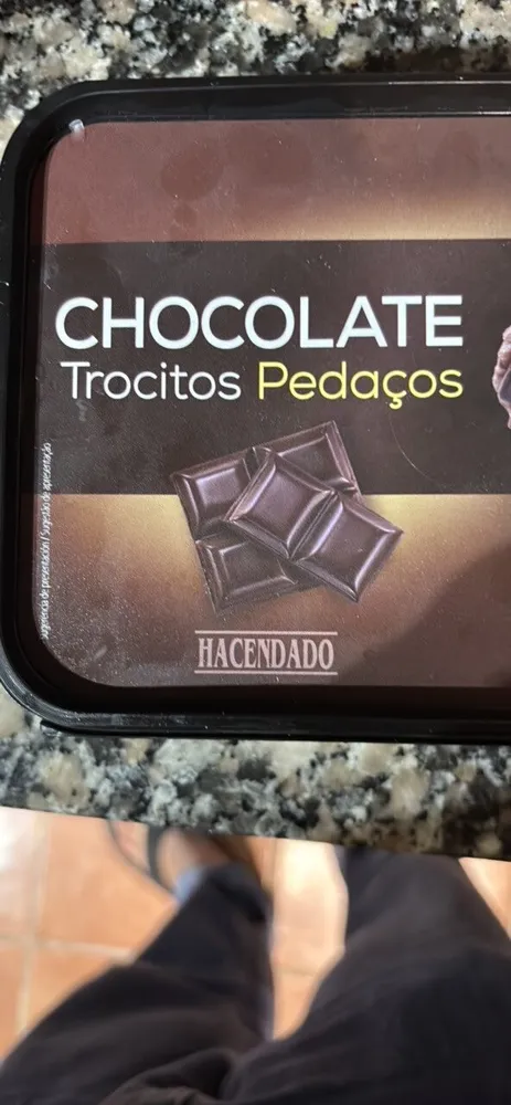 Helado de chocolate trocitos