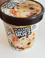 Helado crema plátano chocó nuez