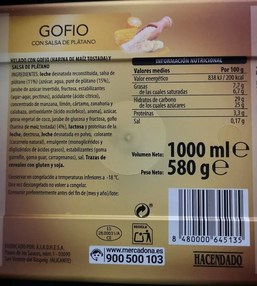 Helado con Gofio