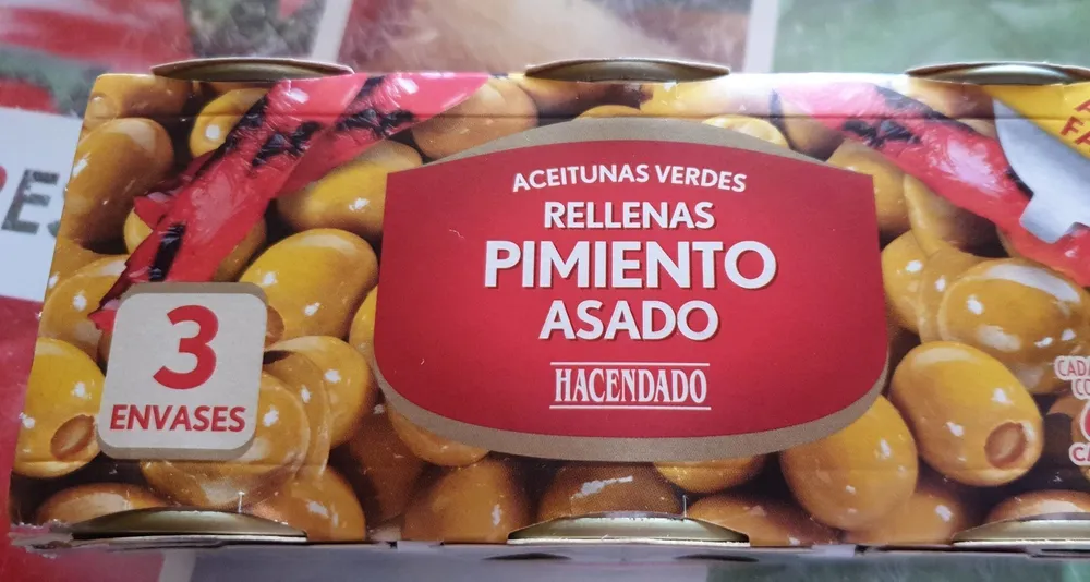 Aceitunas rellenas pimiento asado