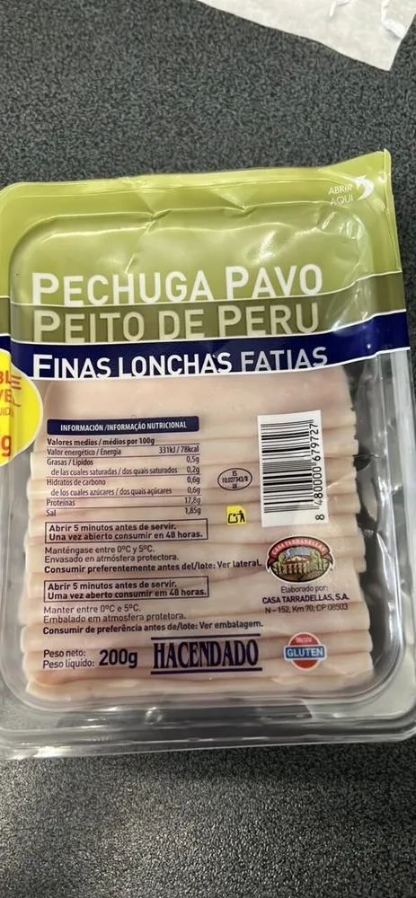 Pechuga de pavo finas lonchas