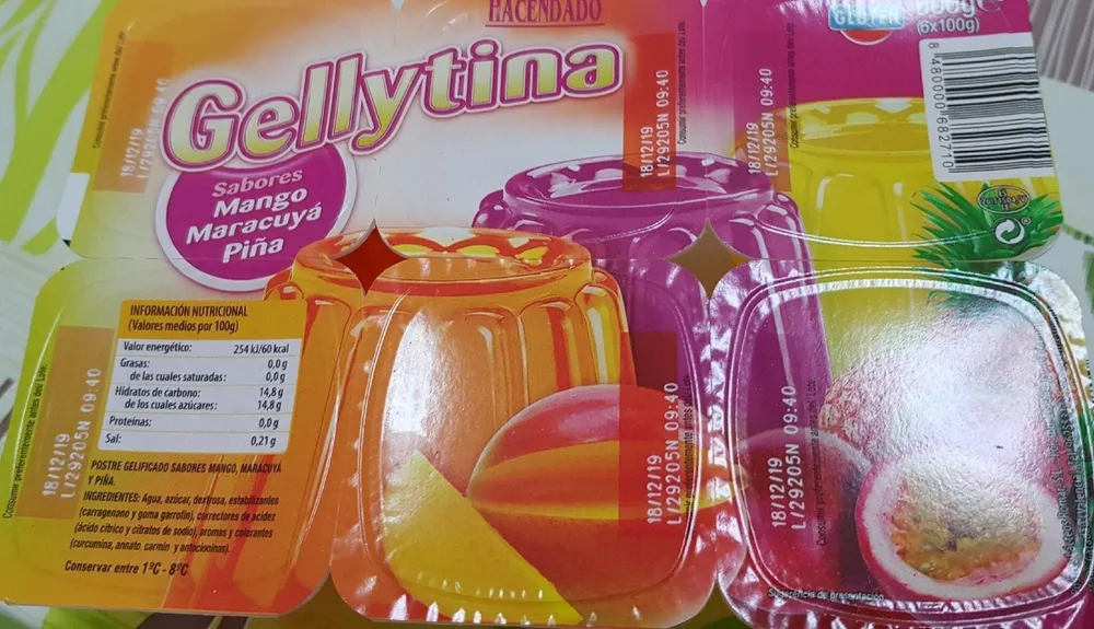 Gellytina mango maracuyá piña
