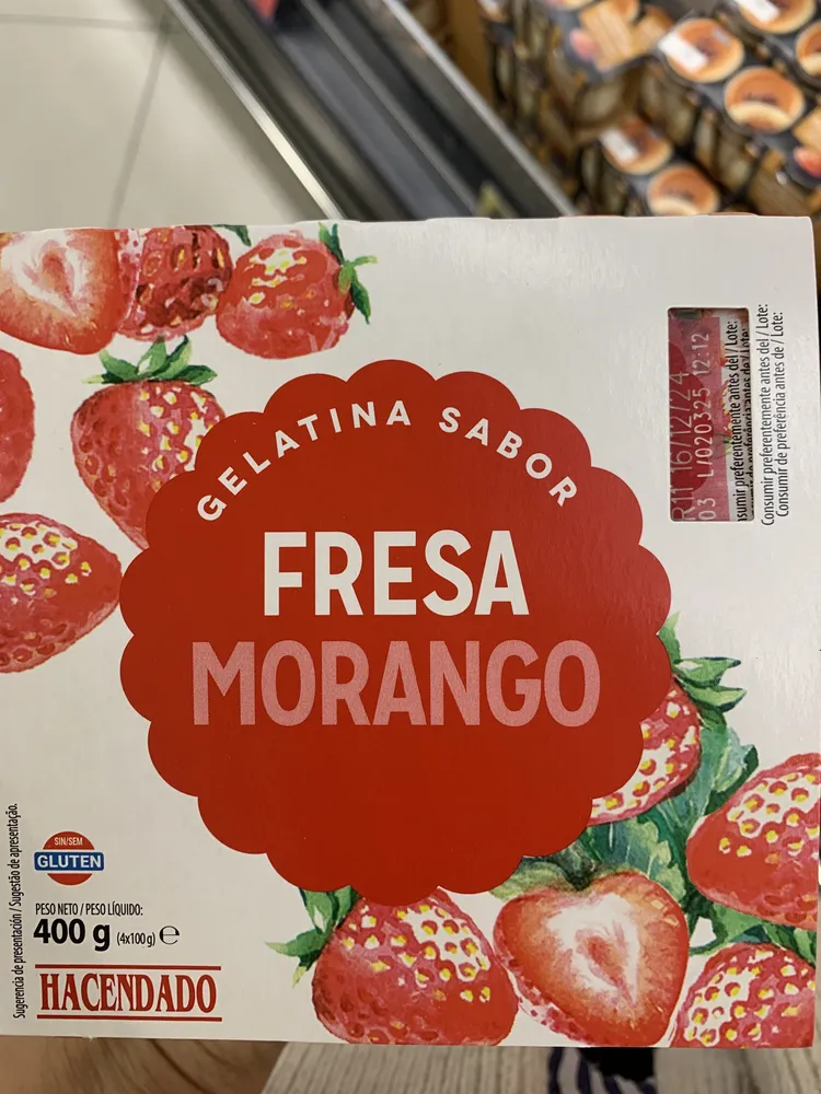 Gelatina sabor fresa morango