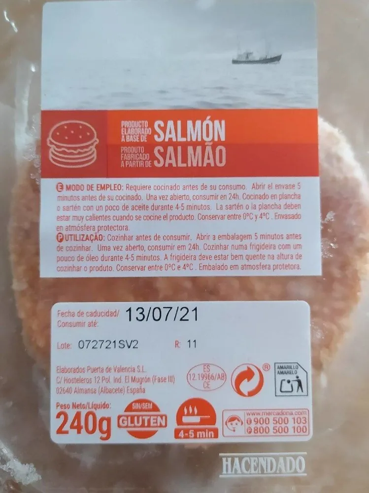 Hamburguesa de salmón