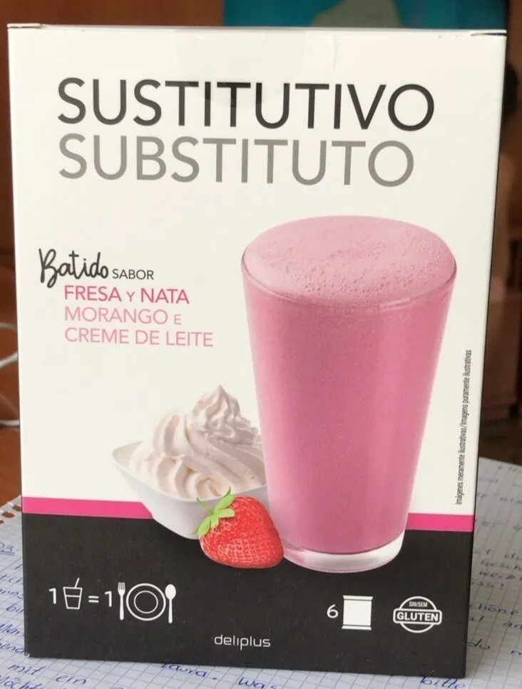 Batido sustitutivo sabor fresa y nata