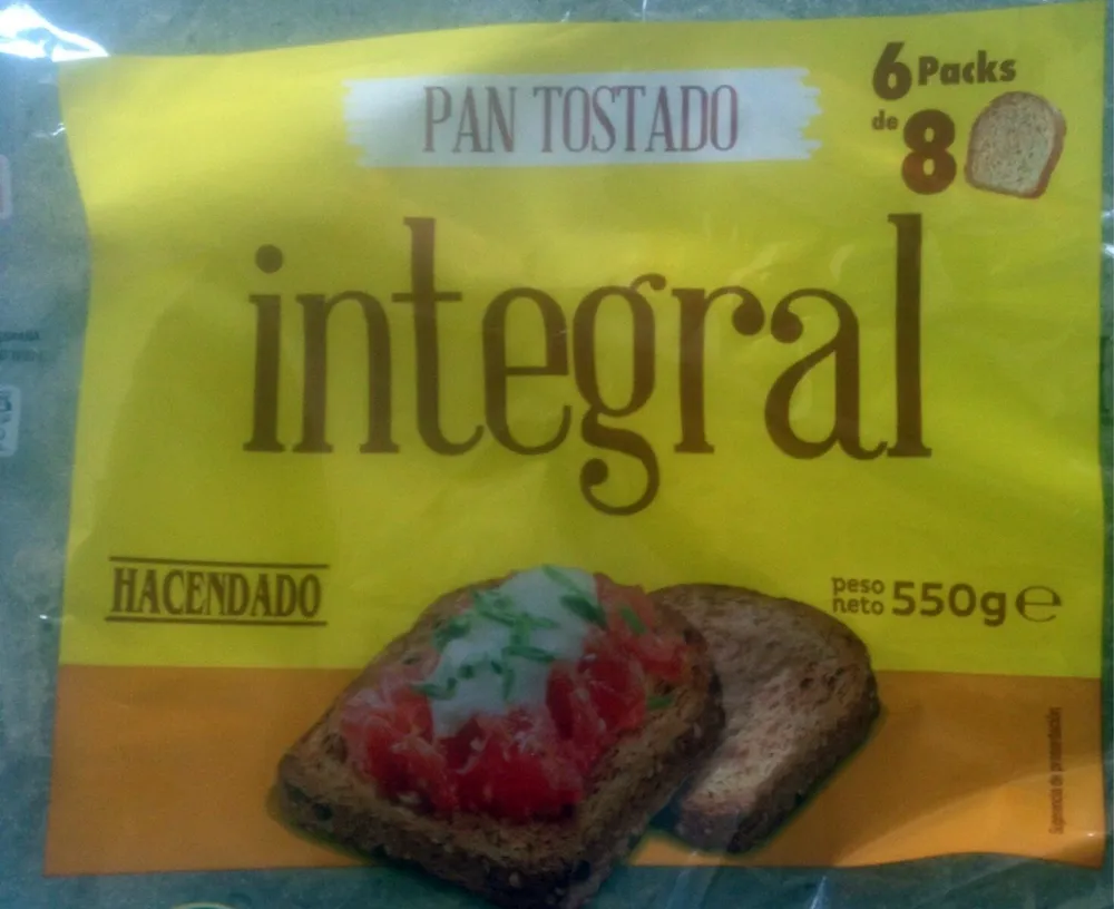 Pan tostado integral