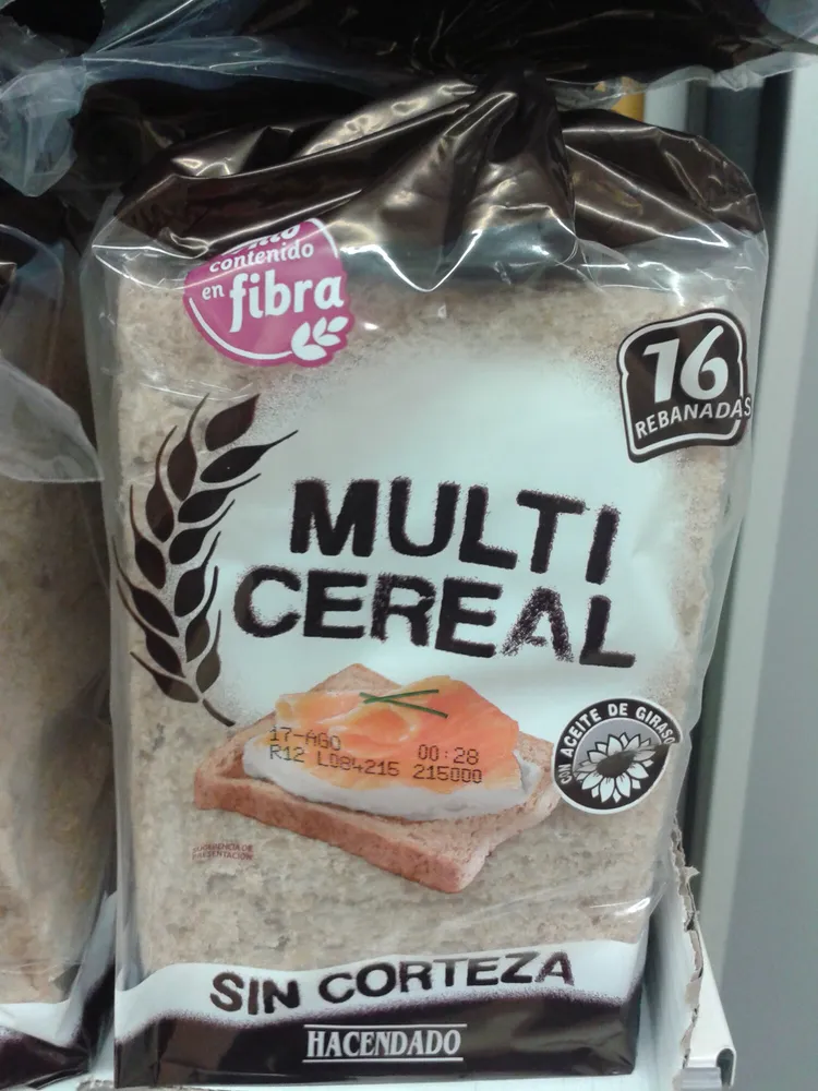 Pan de molde multicereal sin corteza