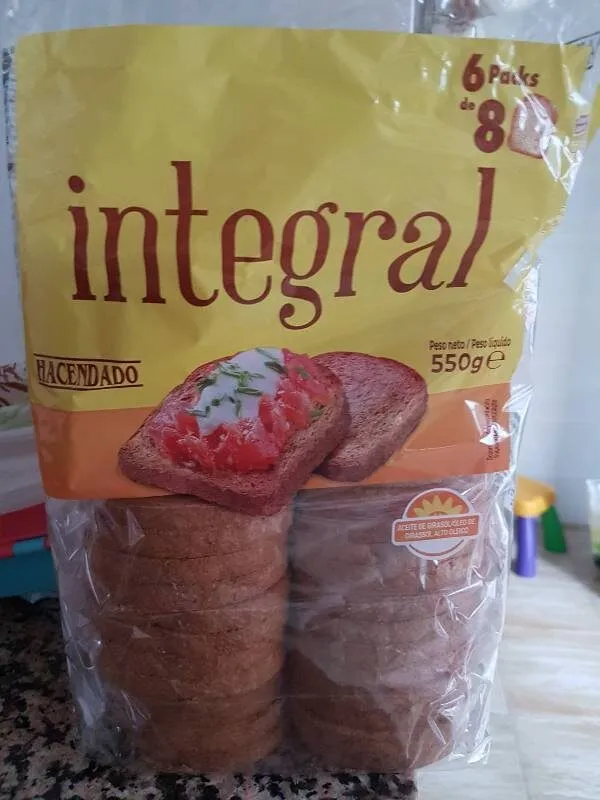 Pan tostado  integral