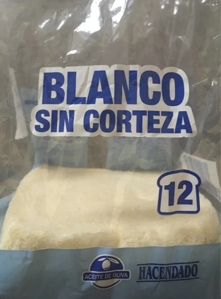 Pan de molde blanco sin corteza