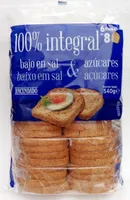 Pan tostado 100% integral bajo en sal y en azúcares