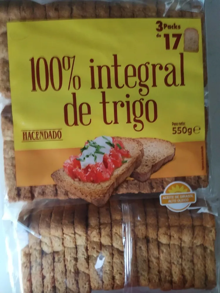 Pan tostado integral