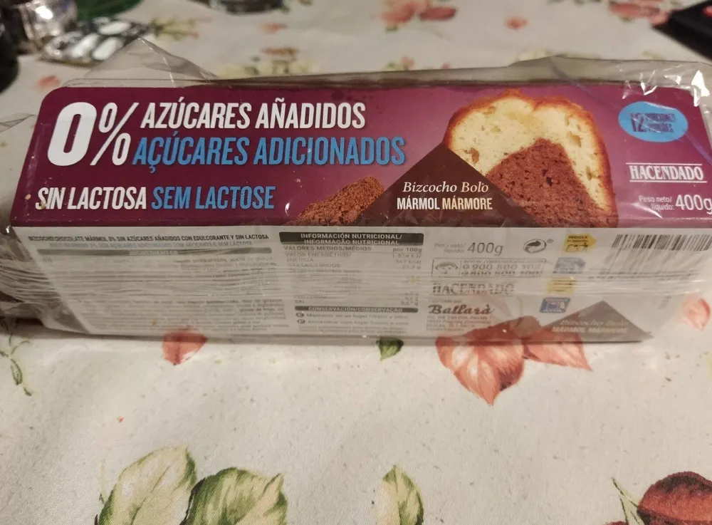 Bizcocho bolo marmol