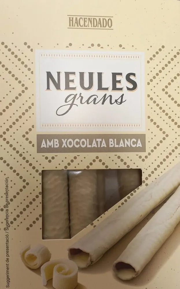 Neules grans amb xocolata blanca