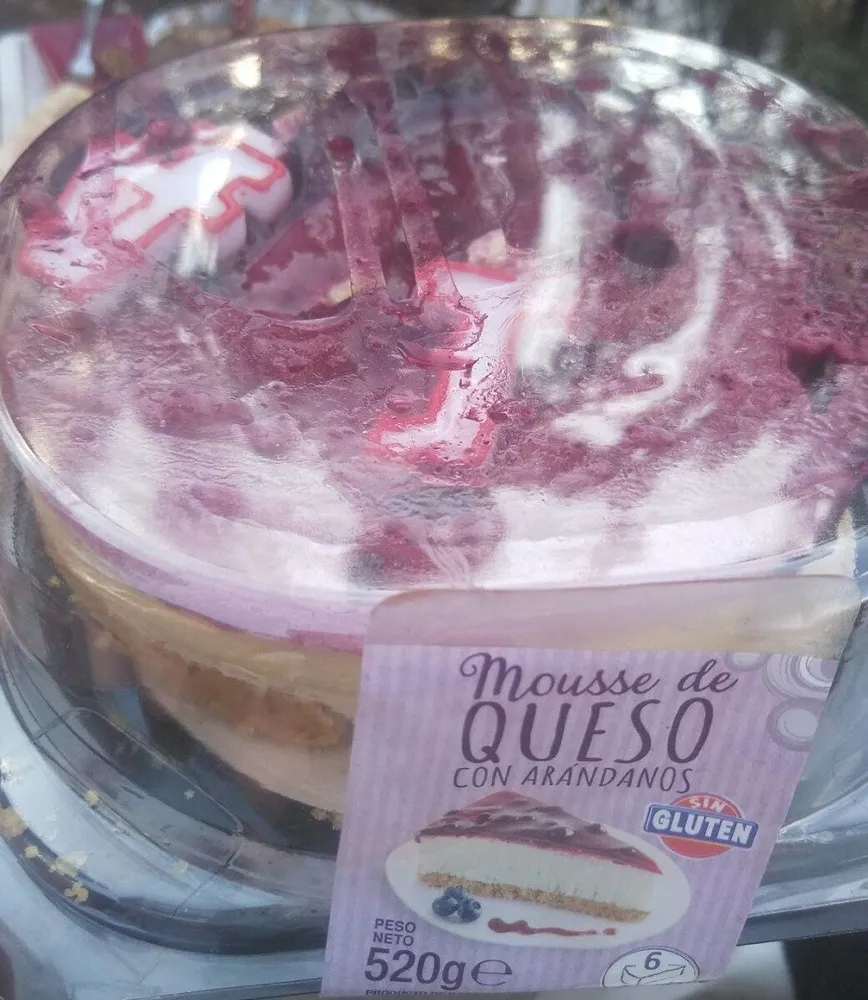 Mousse de queso con arandanos
