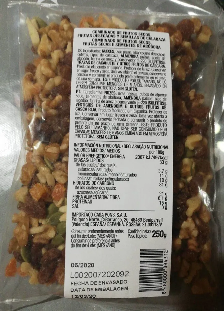 Combinado de frutos secos