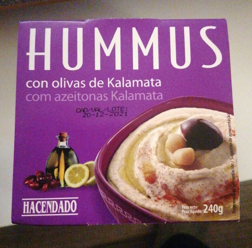Hummus con olivas de Kalamata