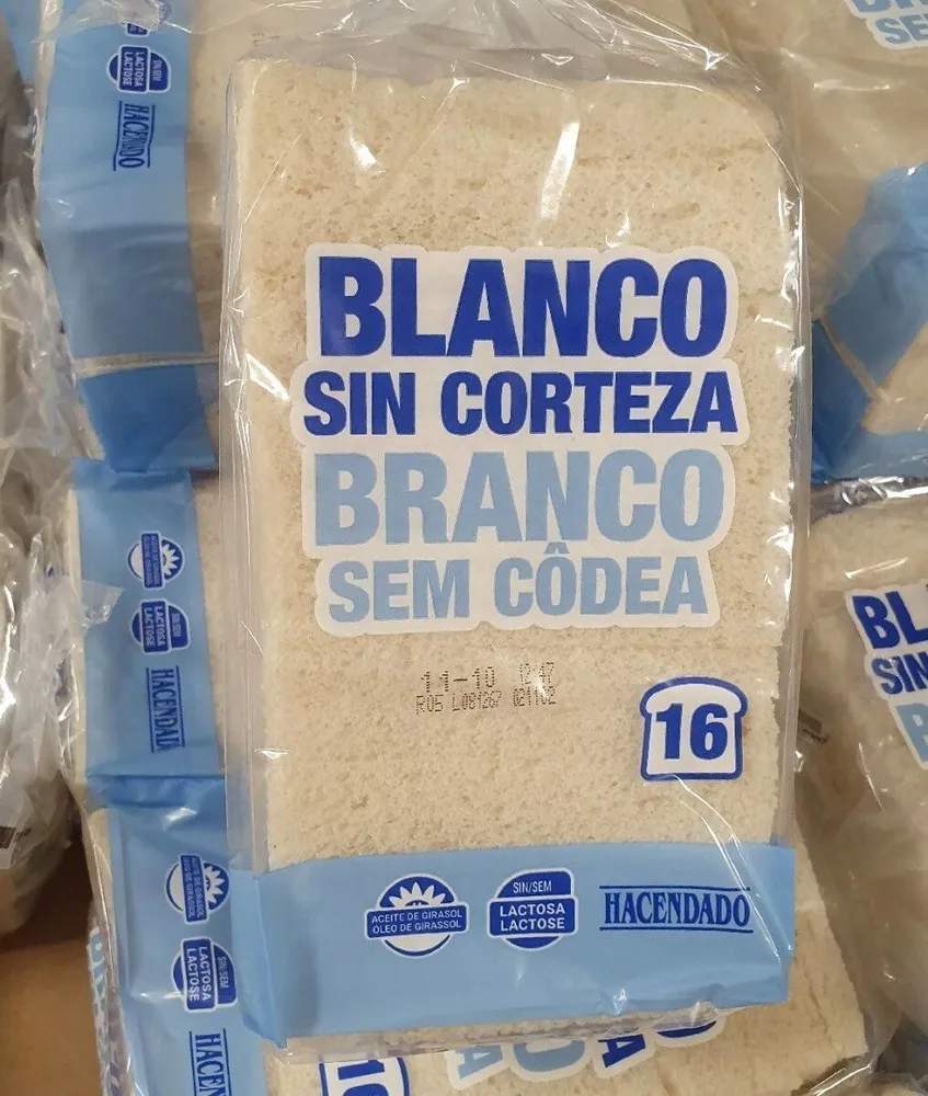 Pan blanco sin corteza