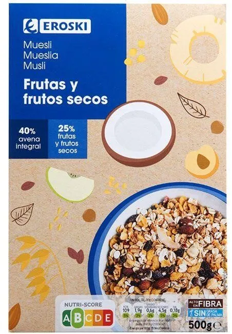 Muesli con Frutas y frutos secos