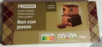 Turrón praliné ron con pasas