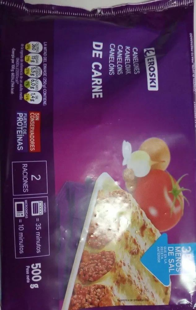 Canelones de carne