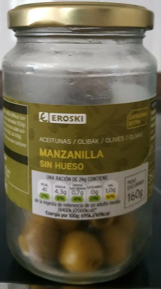 Aceitunas manzanilla sin hueso