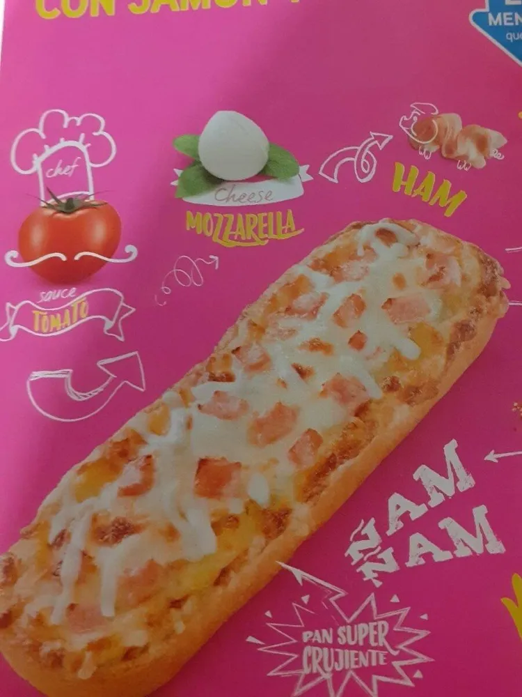 Baguettes con jamón y queso