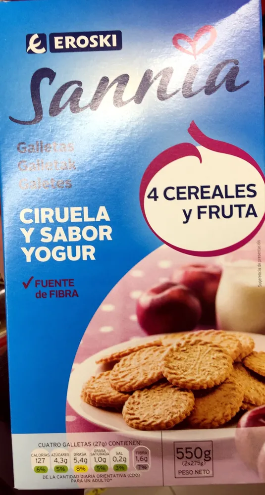 Galletas ciruela y sabor yogur