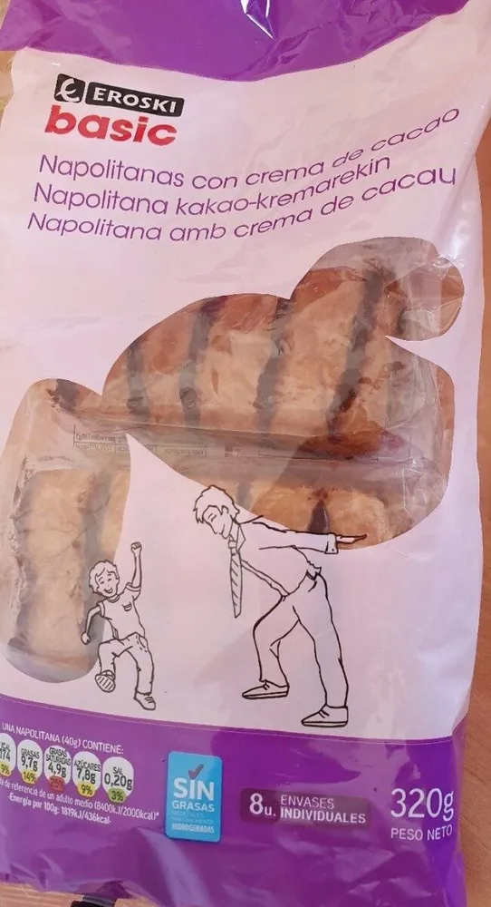 Napolitanas con crema de cacao